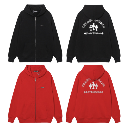 Chrome Hearts 2025 New Cross Sanskrit zipper hoodie 7019